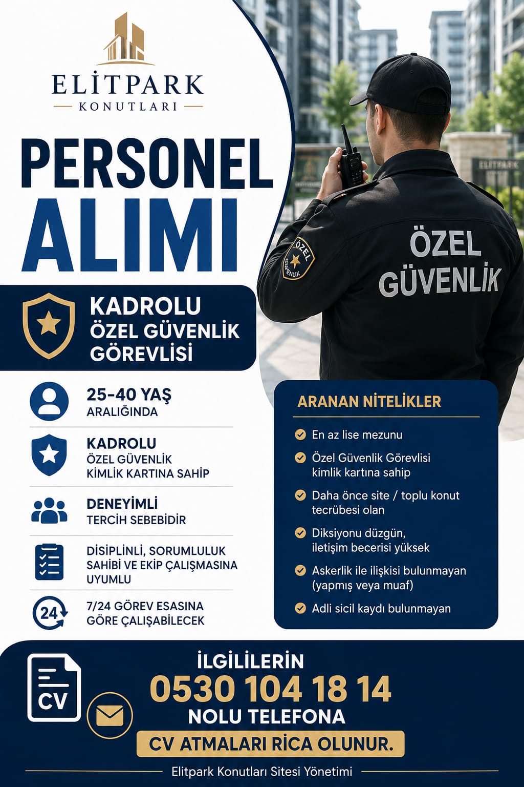 KADROLU ÖZEL GÜVENLİK GÖREVLİSİ